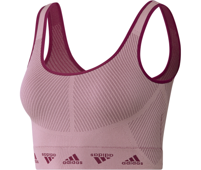 Womens sports bra with support adidas AEROKNIT BRA W pink