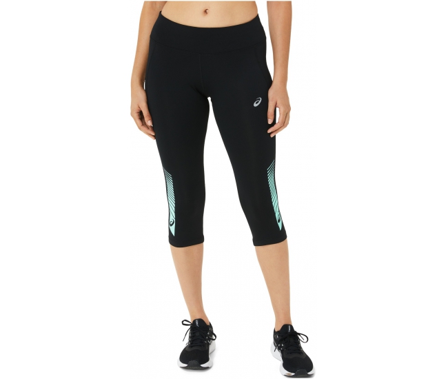 Womens sports 3 4 leggings Asics STRIPE KNEE TIGHT W black AD Sport.store