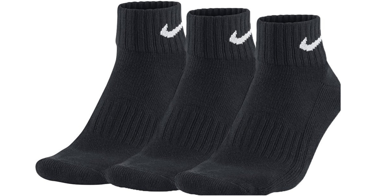 Nike dri fit outlet quarter socks black