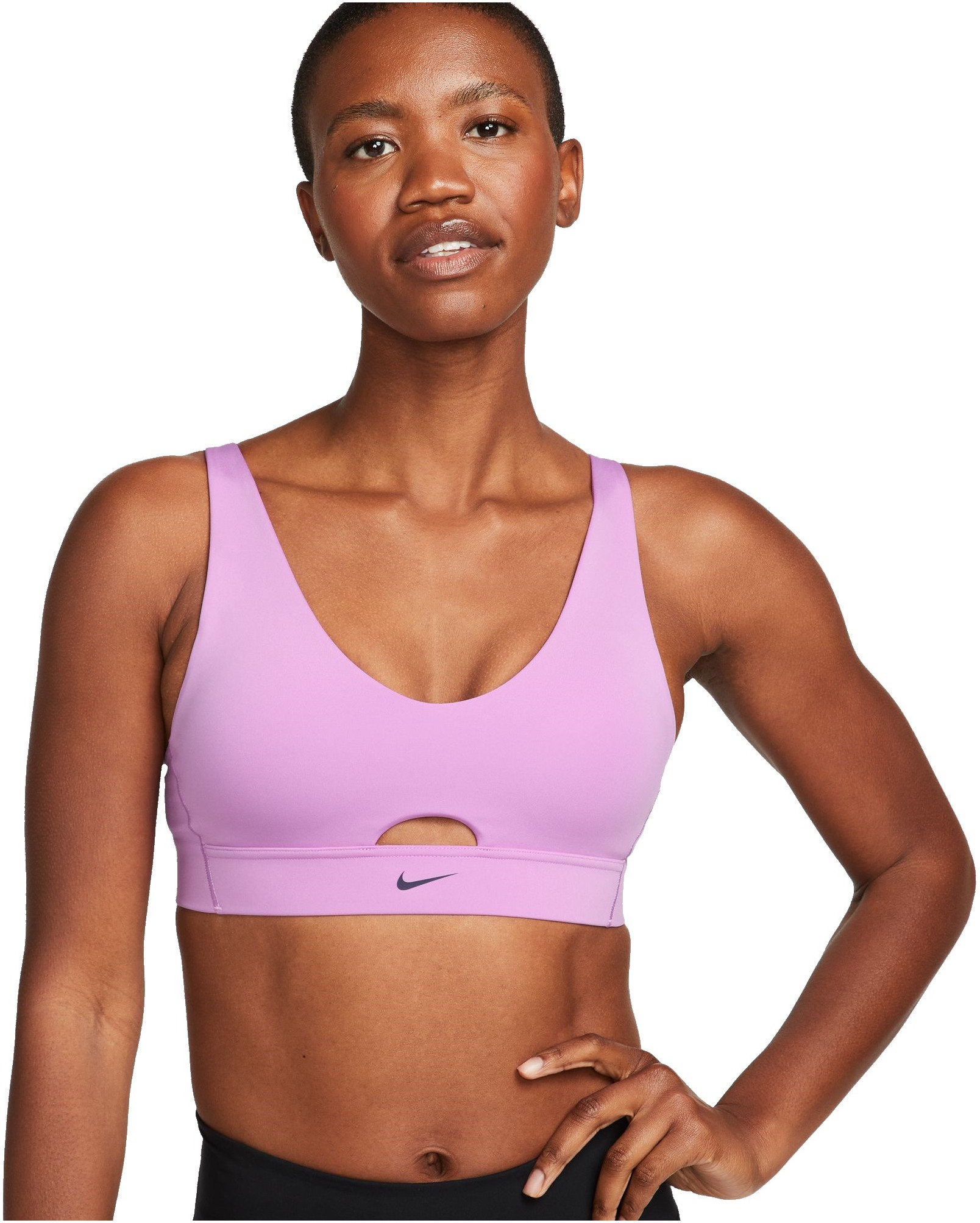 Womens sports bra with support Nike W NK DF INDY PLUNGE CUTOUT BRA W pink
