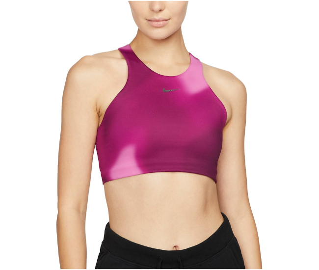 Womens sports bra with support Nike W NY DF SWSH MD365 AOP BRA W pink