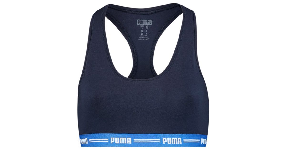 Womens sports bra Puma WOMEN RACER BACK TOP 1P HANG W blue