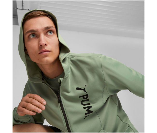 Mens leisure sweatshirt Puma FIT DOUBLE KNIT FZ HOODIE | AD Sport.store