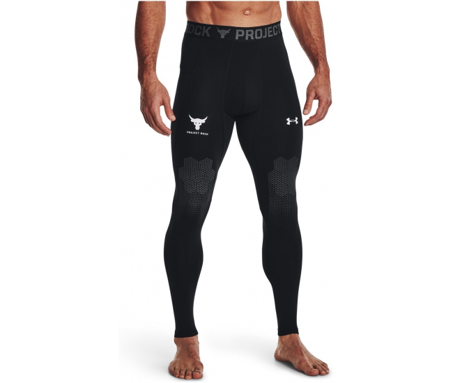 Mens compression leggings Under Armour PJT ROCK ARMOURPRINT LGS black