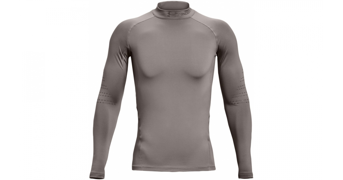 Mens compression long sleeve shirt Under Armour CG ARMOUR NOVELTY MOCK grey