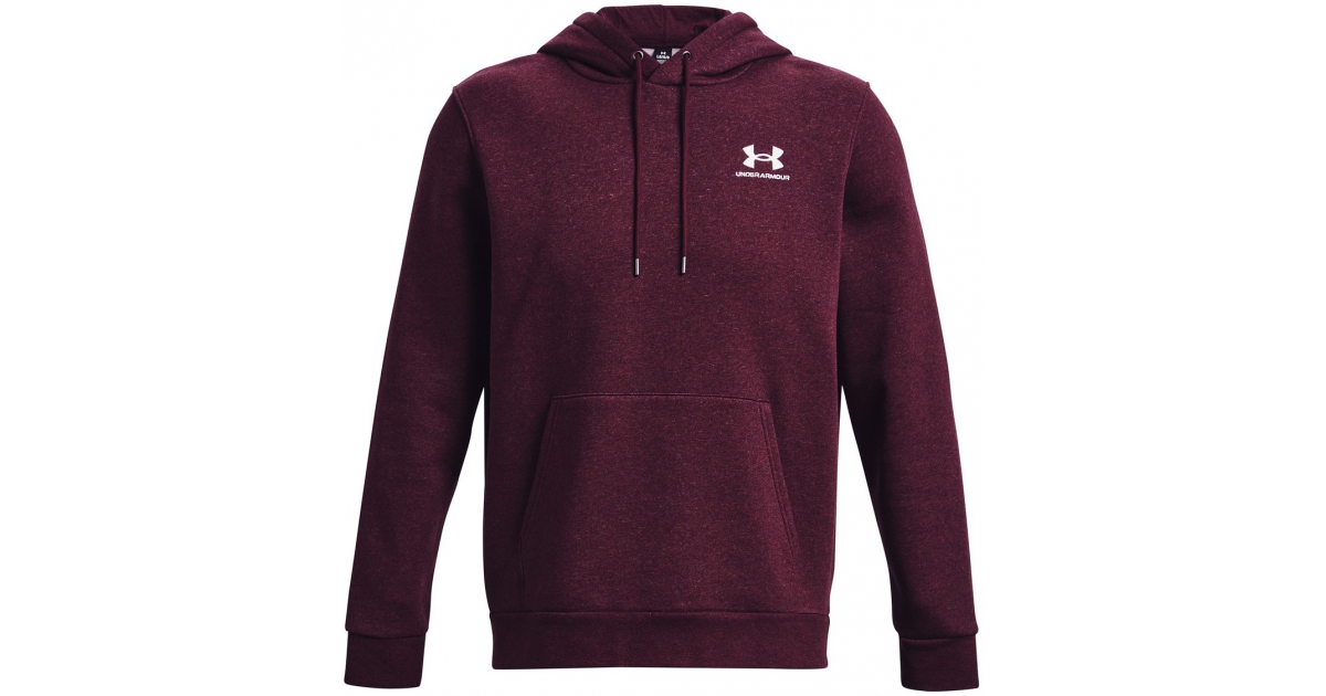 Under Armour Essential fleece hoodie in burgundy