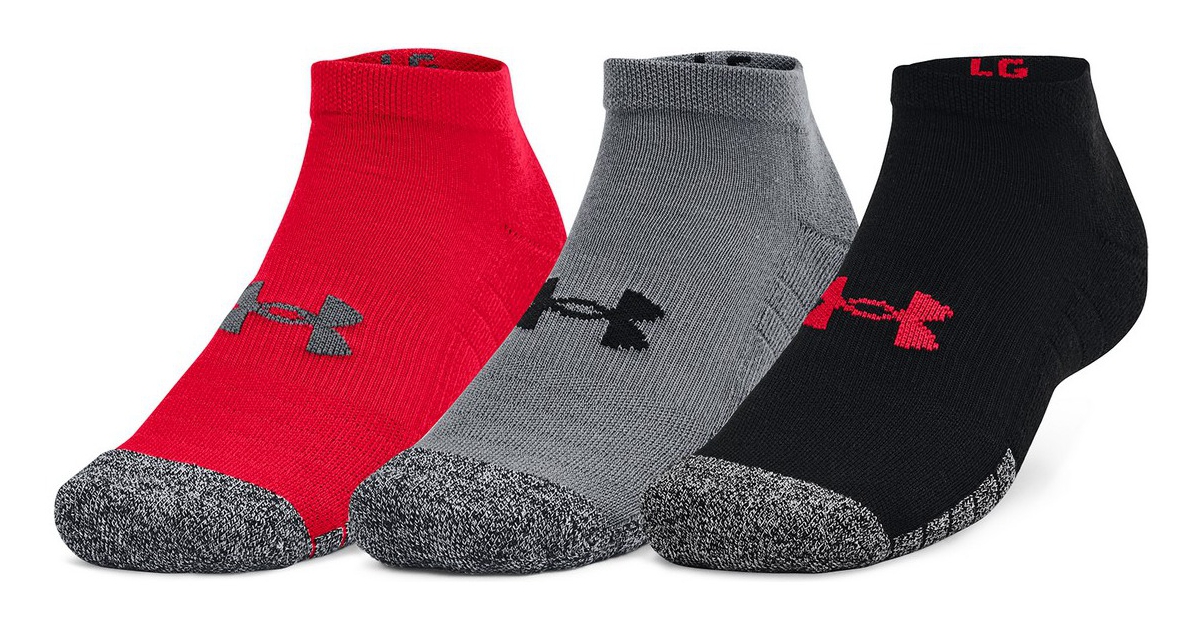 Seamless functional socks Under Armour HEATGEAR LOW CUT 3PK red