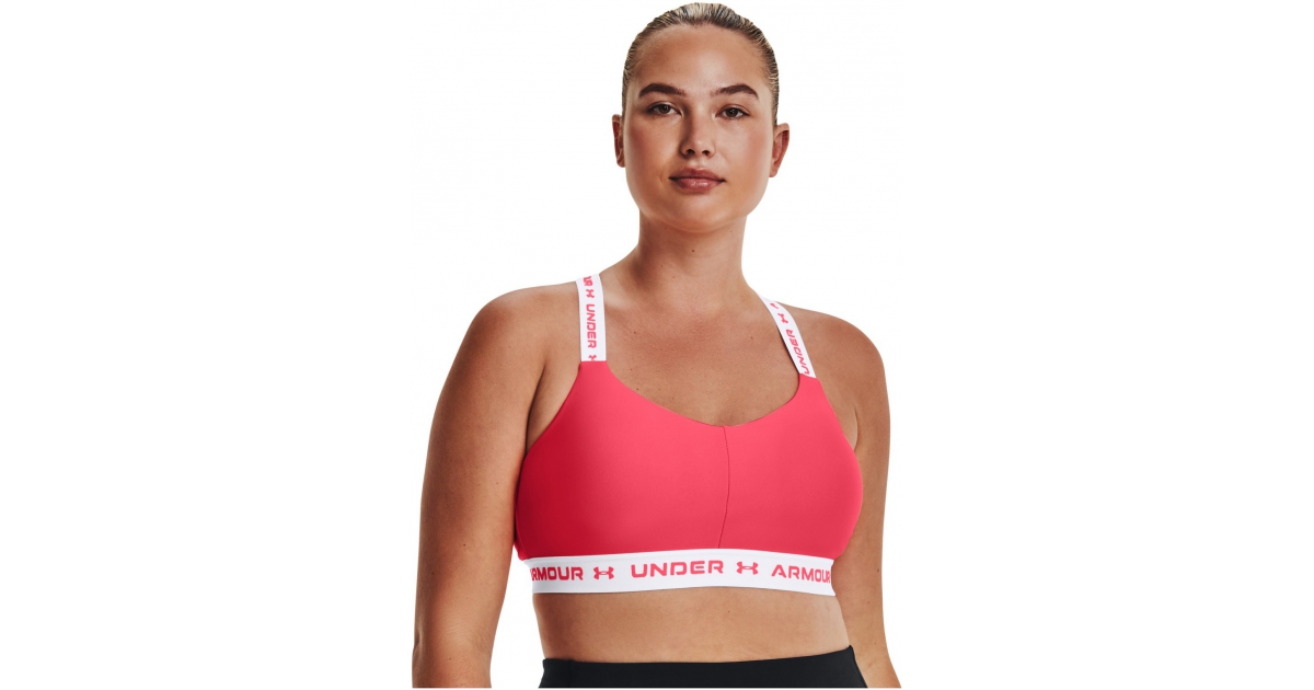 Womens sports bra with support Under Armour UA CROSSBACK LOW W pink