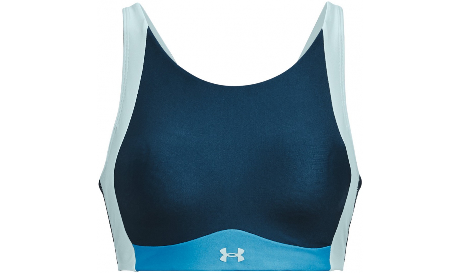 Womens sports bra Under Armour INFINITY MID HIGH NECK SHINE W blue
