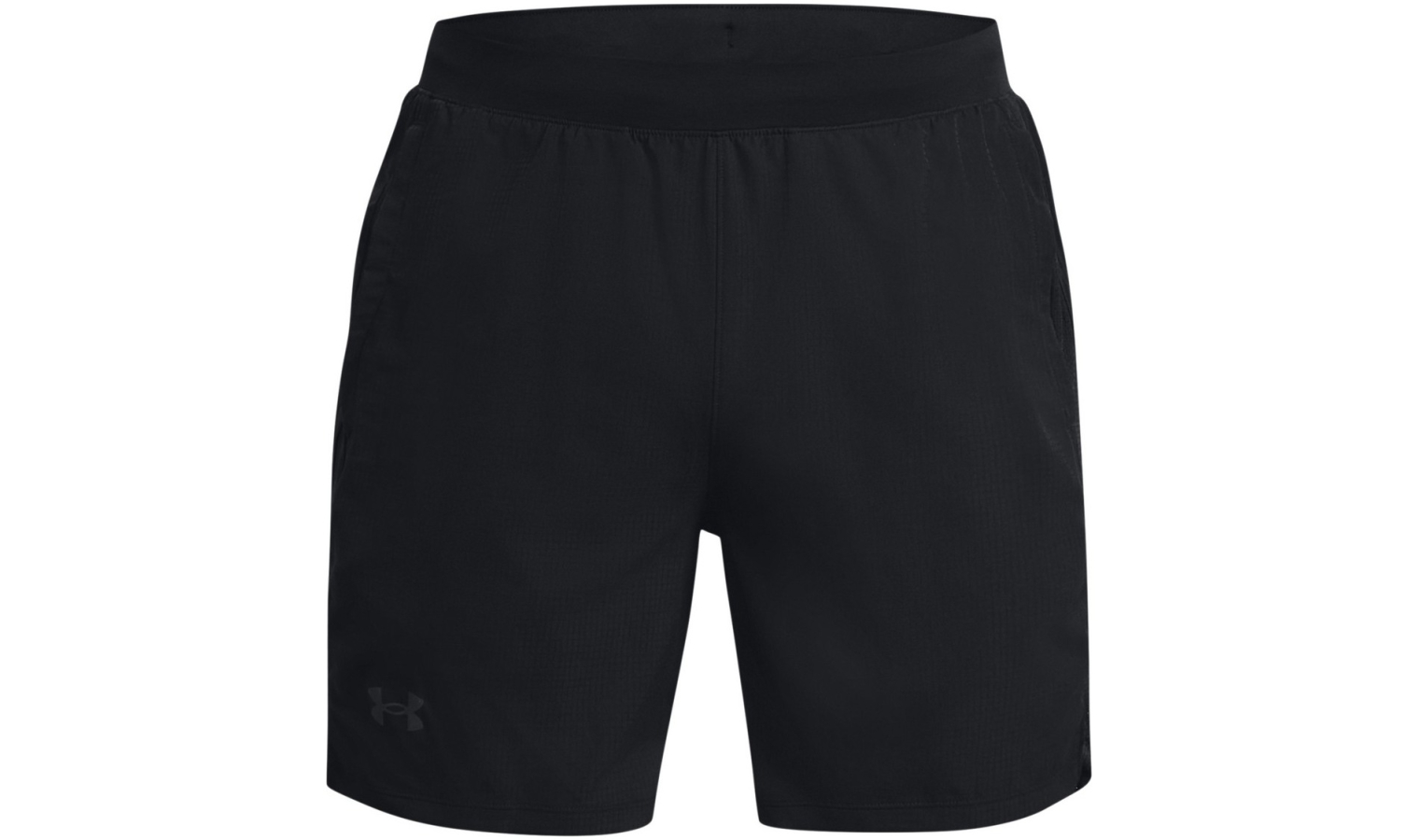 Mens sports shorts Under Armour LAUNCH 7'' GRAPHIC SHORT black