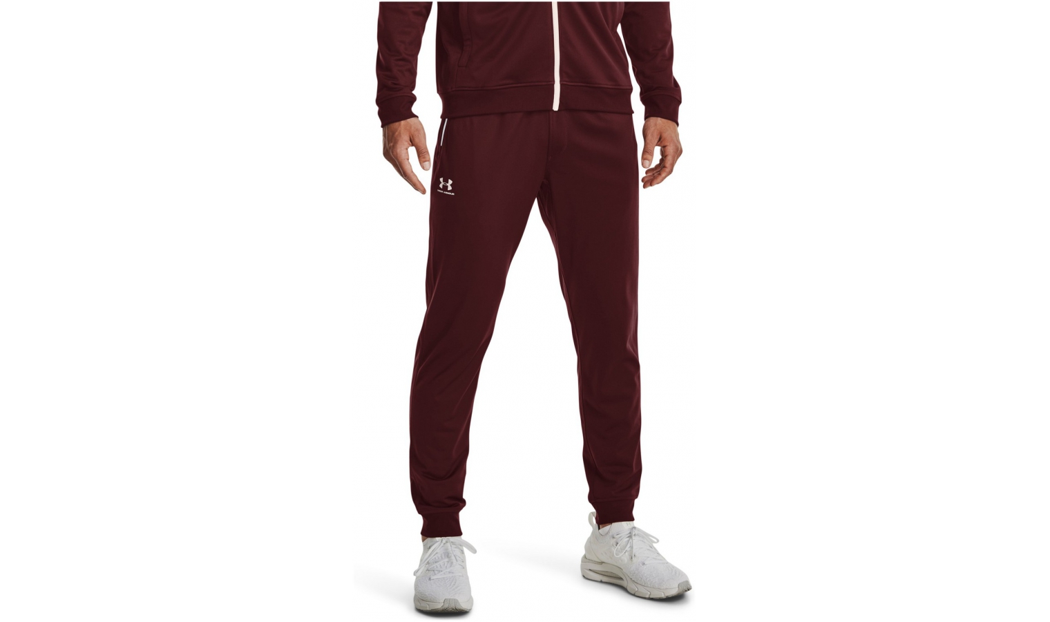 Mens sports pants Under Armour SPORTSTYLE TRICOT JOGGER red