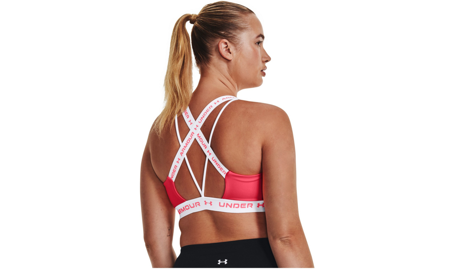 Womens sports bra with support Under Armour UA CROSSBACK LOW W pink