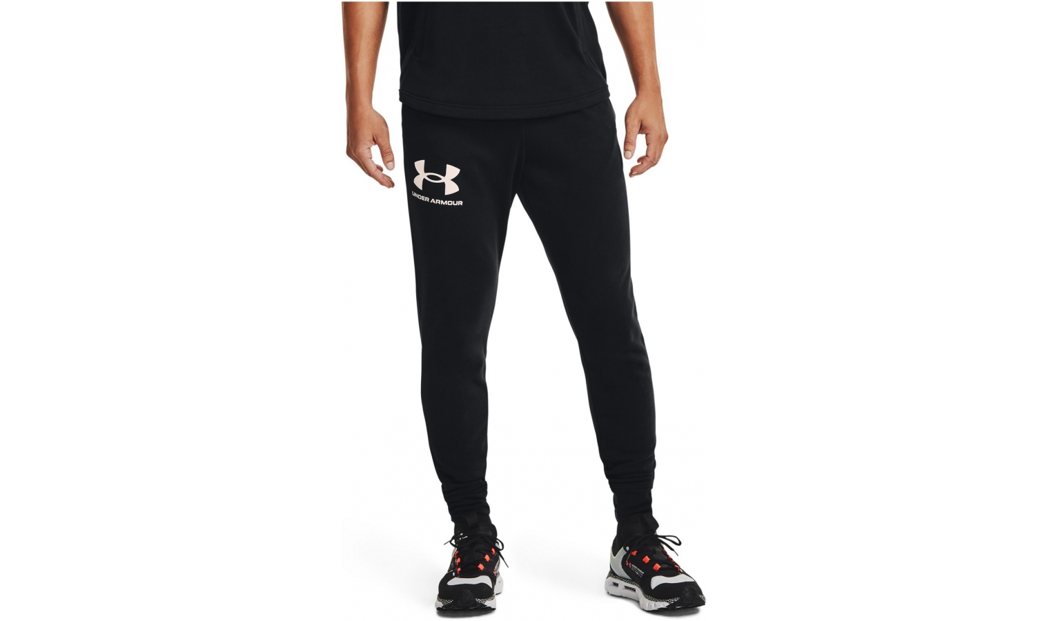 Mens sports pants Under Armour RIVAL TERRY JOGGER black