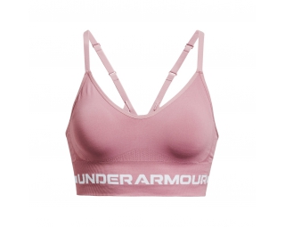 Womens sports bra with support Under Armour SEAMLESS LOW LONG BRA W green