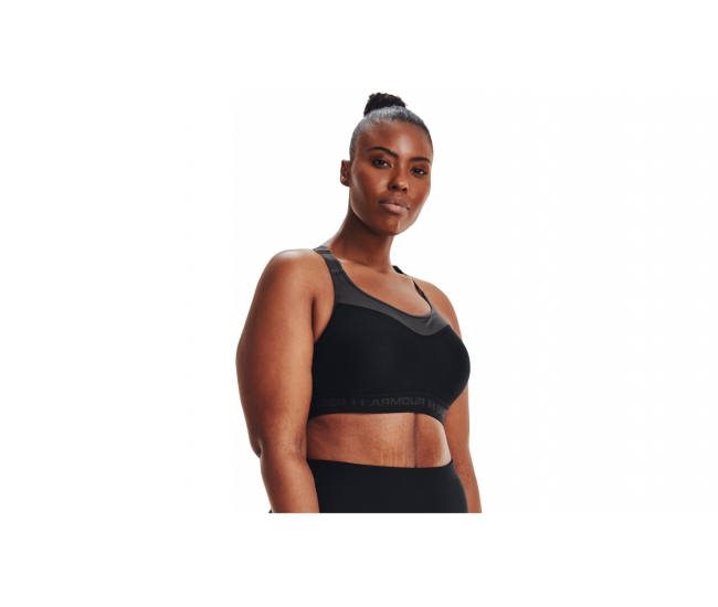 Womens sports bra with support Under Armour ARMOUR HIGH CROSSBACK BRA W  black