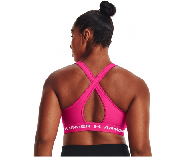 Womens sports bra Under Armour CROSSBACK MID BRA W pink