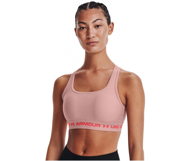 Womens sports bra Under Armour CROSSBACK MID HTHR W pink