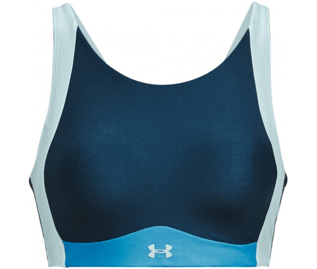 Womens sports bra Under Armour INFINITY MID HIGH NECK SHINE W blue