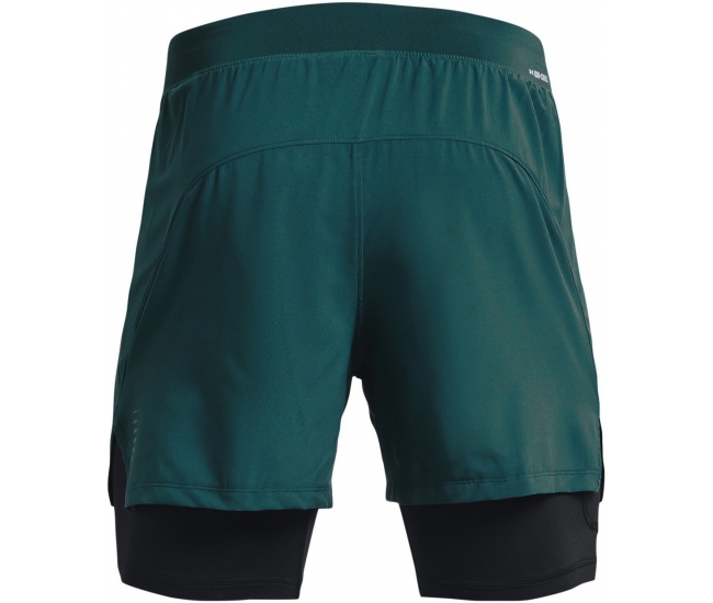 Mens sports shorts Under Armour ISO-CHILL RUN 2N1 SHORT green