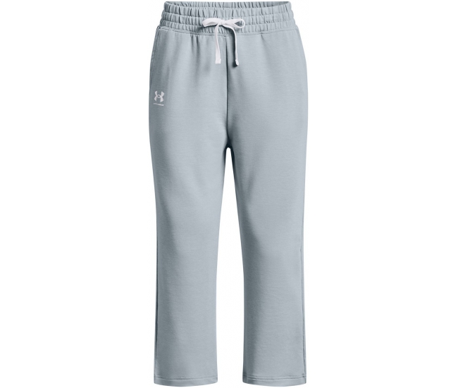 Womens sports pants Under Armour RIVAL TERRY FLARE CROP W blue