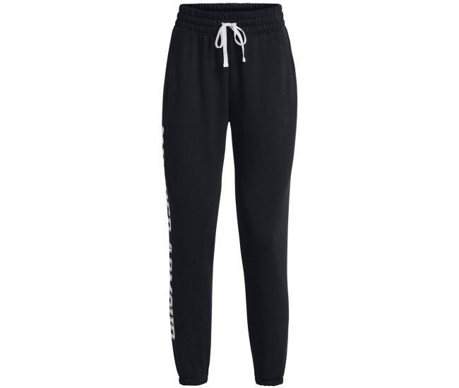 Womens sports pants Under Armour RIVAL TERRY GRAPHIC JOGR W black