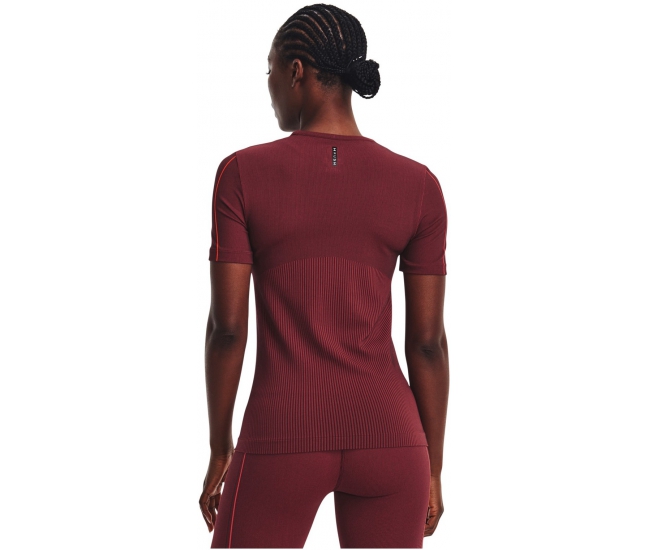 Womens functional short sleeve shirt Under Armour RUSH SEAMLESS SS W red
