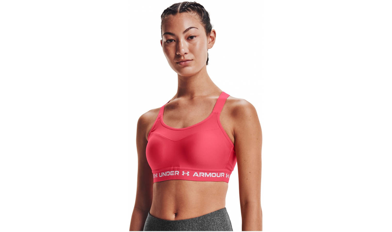Women's Armour® High Crossback Zip Heather Sports Bra