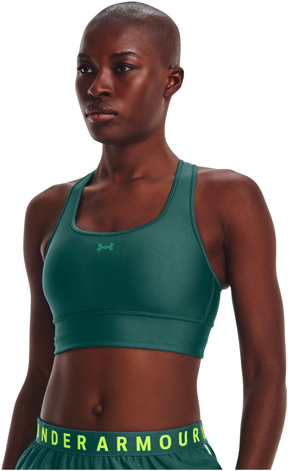 Womens sports bra Under Armour CROSSBACK LONGLINE W green