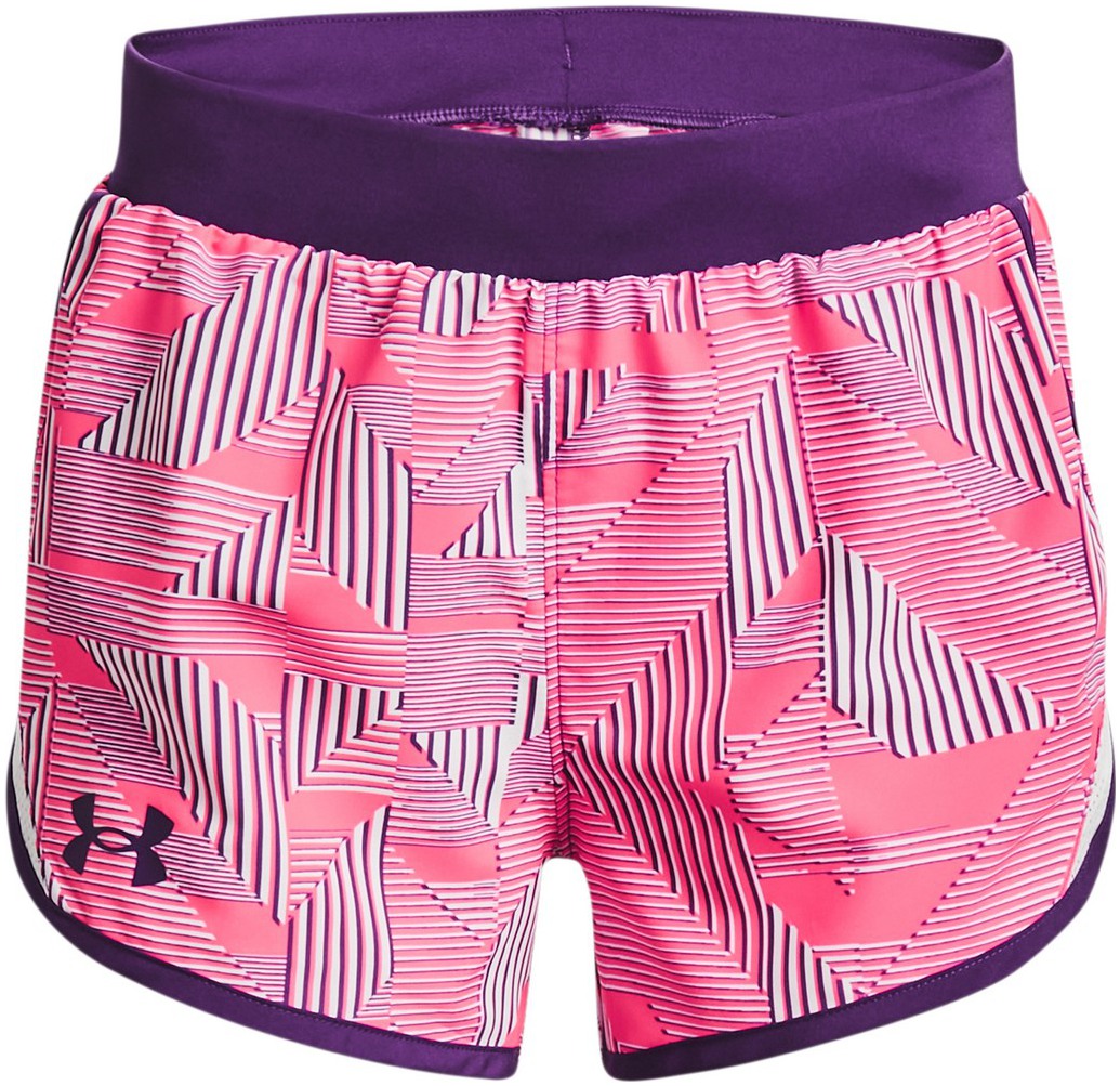 Kids sports shorts Under Armour FLY BY PRINTED SHORT K pink