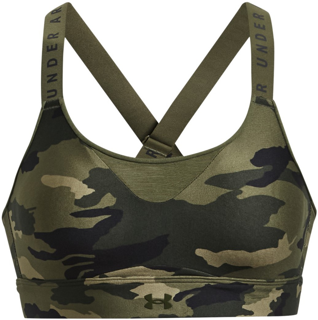 Under Armour Sports Bra 3X Green Womens Armour Mid Cross Back Printed  1362899