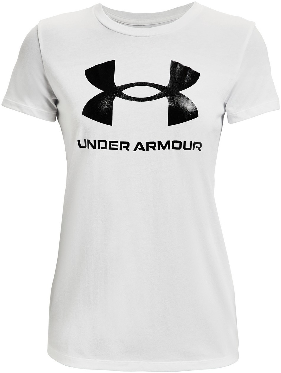 Womens functional short sleeve shirt Under Armour SPORTSTYLE LOGO SS W  white