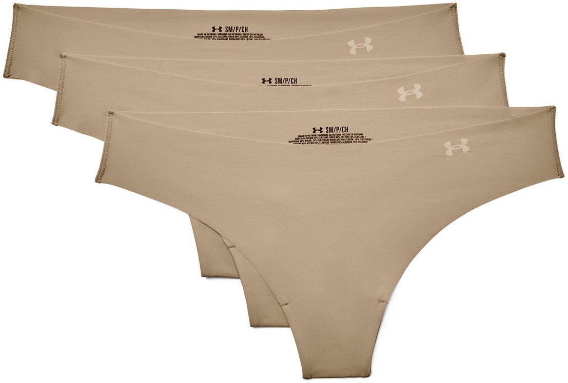 Womens panties Under Armour PS THONG 3PACK W brown